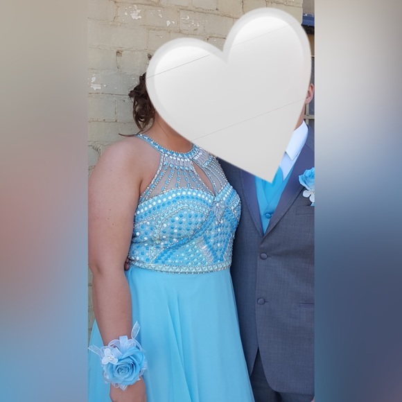Rachel Allan (Curves) - Light Blue Prom Dress - Picture 4 of 4